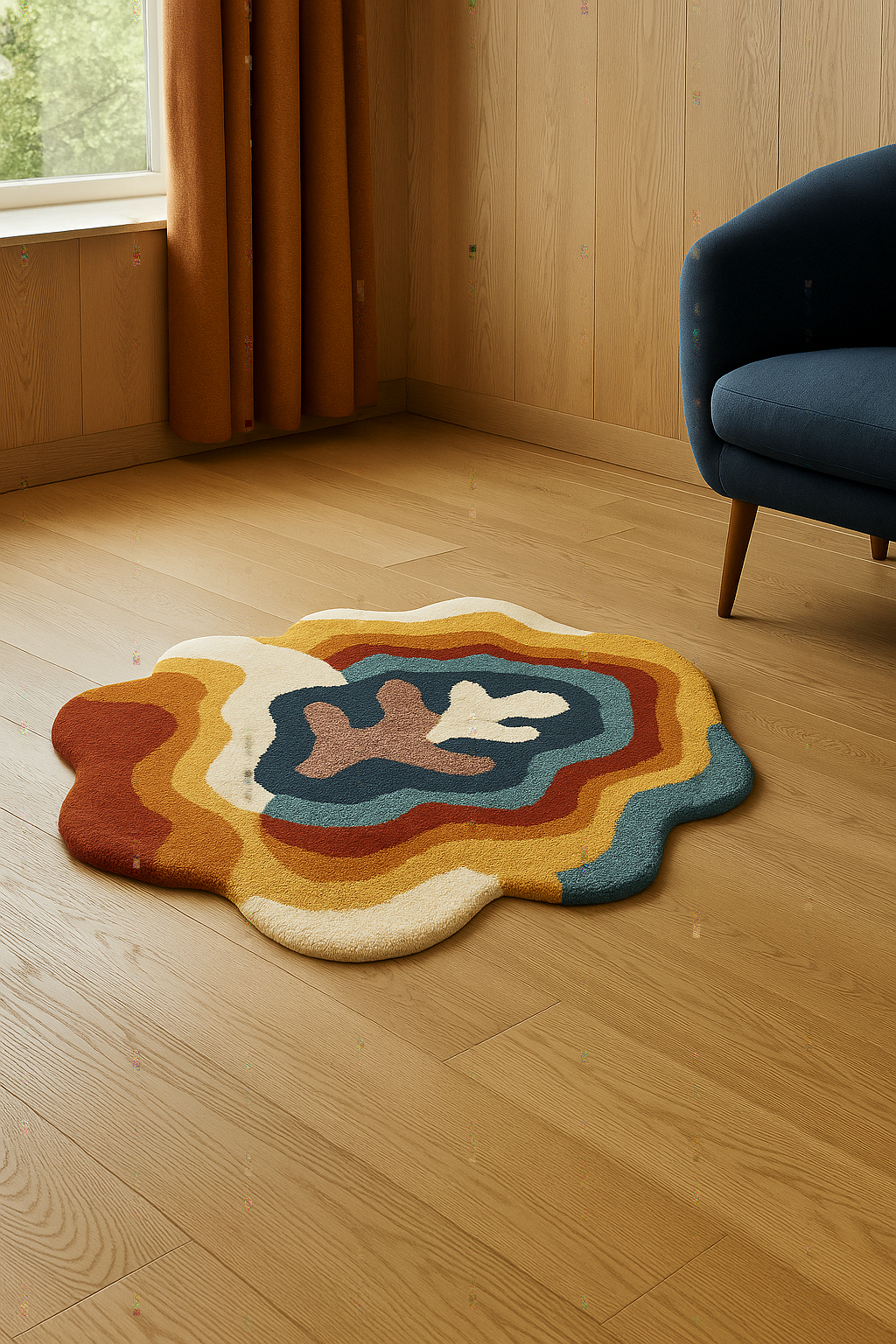 Contours of Earth | 100% New Zealand wool|Hand-tufted rug captures the natural layers