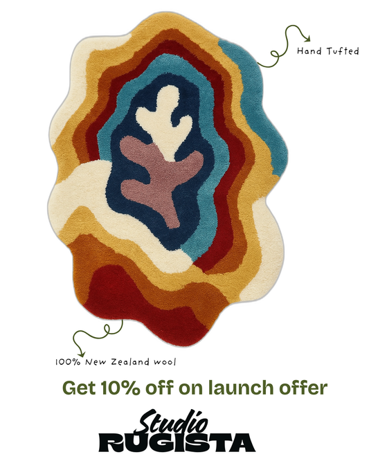 Contours of Earth | 100% New Zealand wool|Hand-tufted rug captures the natural layers