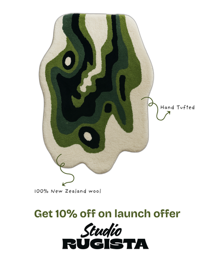 Green Moss Tufted Rug | 100% New Zealand Wool
