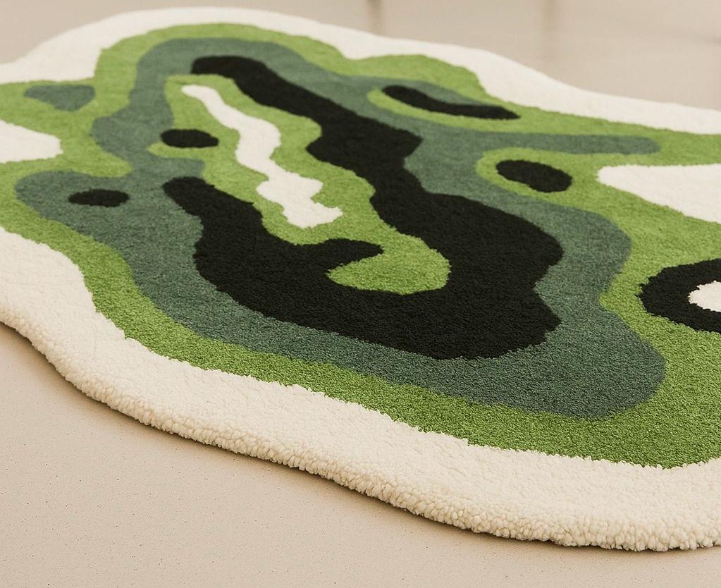 Green Moss Tufted Rug | 100% New Zealand Wool