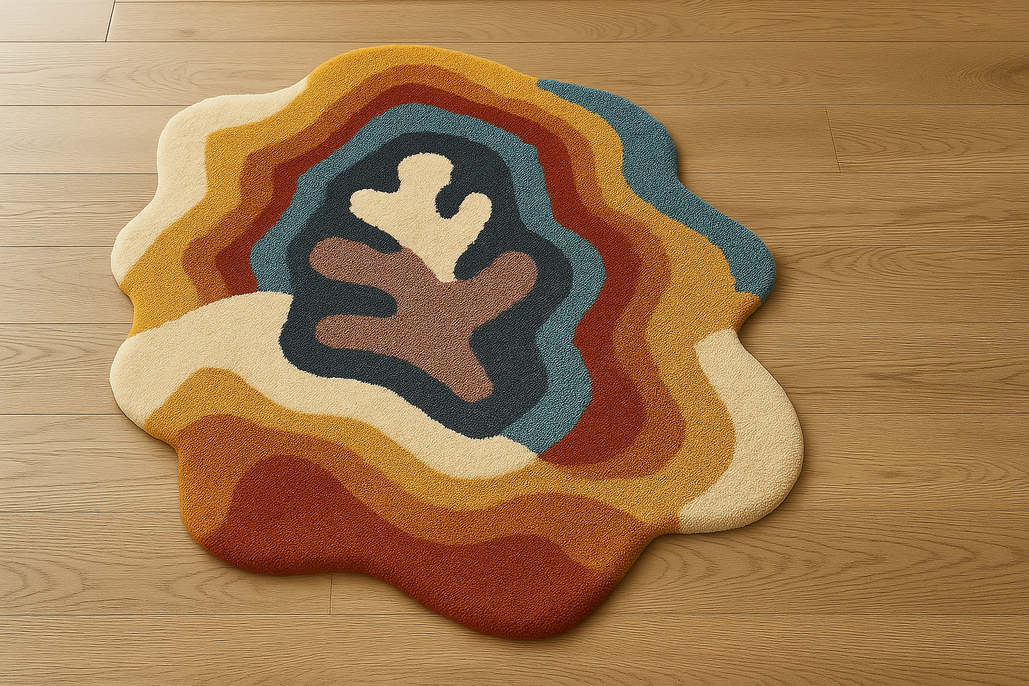 Contours of Earth | 100% New Zealand wool|Hand-tufted rug captures the natural layers