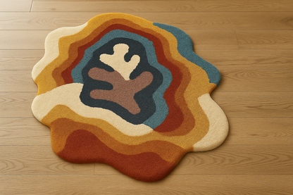 Contours of Earth | 100% New Zealand wool|Hand-tufted rug captures the natural layers